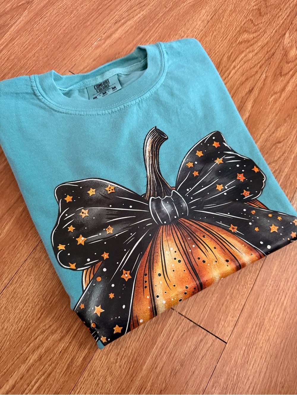 Kids Pumpkin Graphic Tee with Black Bow